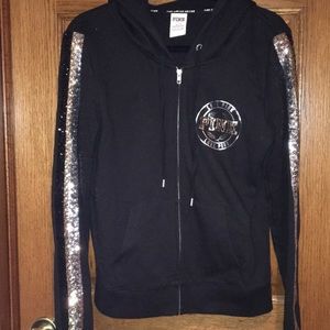 LIMITED ADDITION PINK bling full-zip sweatshirt